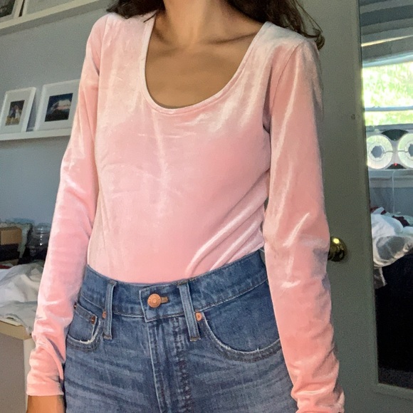 J.Crew Scoopneck Stretch Velvet Bodysuit NWT - Picture 5 of 8